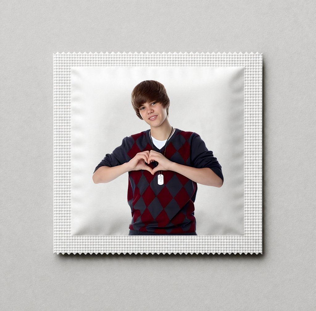 Kondóm s potlačou - Justin 2.0