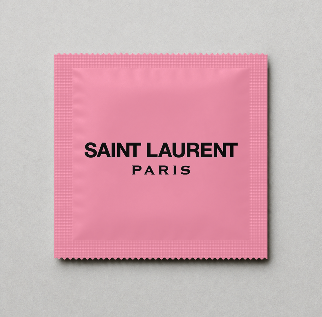 Kondóm s potlačou - pink YSL